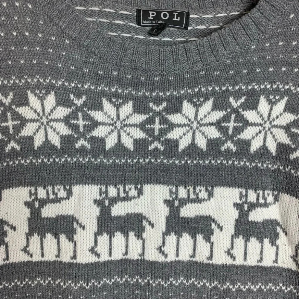 POL Nordic Deer Sweater Womens Fair Isle Reindeer Holiday Christmas Small - Picture 6 of 10